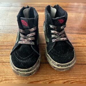 Vans Kids Black and Camouflage High-Tops